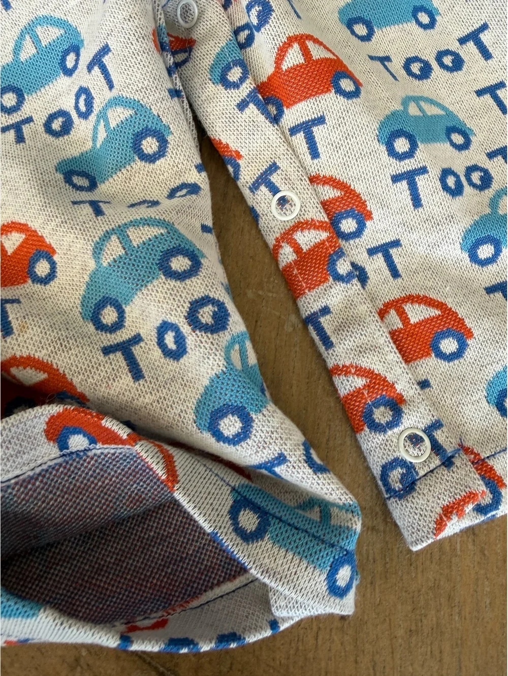 Vintage 70s baby 24mo romper jumper Carters car theme toot overalls